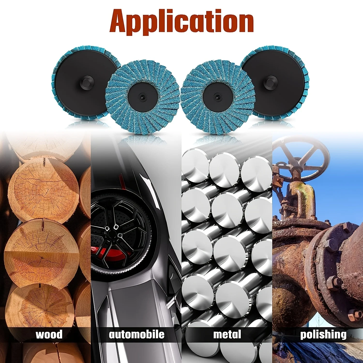 2 Inch Quick Change Flap Disc 40/60/ 80/120 Grit, Roll Lock Flap Sanding Disc with 1/4" Shank Pad Holder, Zirconia Alumina Flat