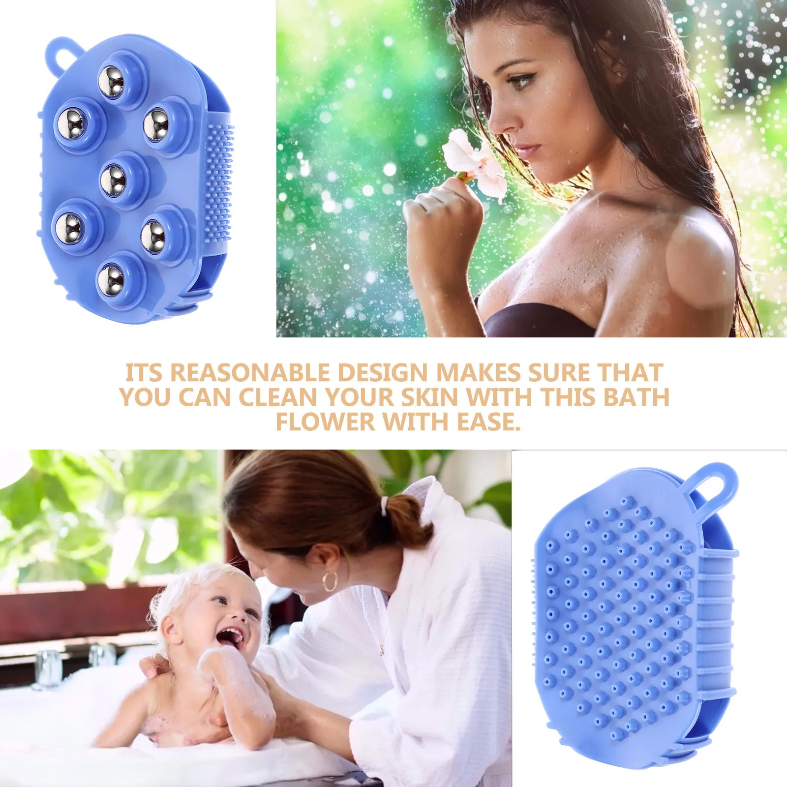 

Portable Body Massage Roller 360 Degree Rotating Seven Balls Red Muscles Relaxer Neck Shoulder Foot Legs Arms H Massager Full
