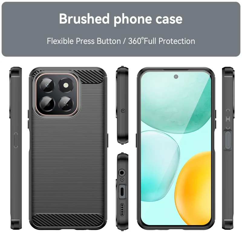 For Honor X6C Case Cover Huawei Honor X6C Capas New Shockproof Bumper Back Armor Soft TPU Silicone Carbon Fiber Fundas Honor X6C view 3