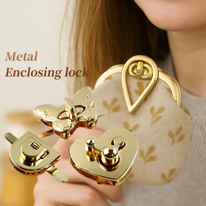 

1/2Pcs Gold Metal Buckles Turn Twist Lock Clasp Handbag Wallet Snap Clips Replace Closure Latch Buckle DIY Hardware Accessories