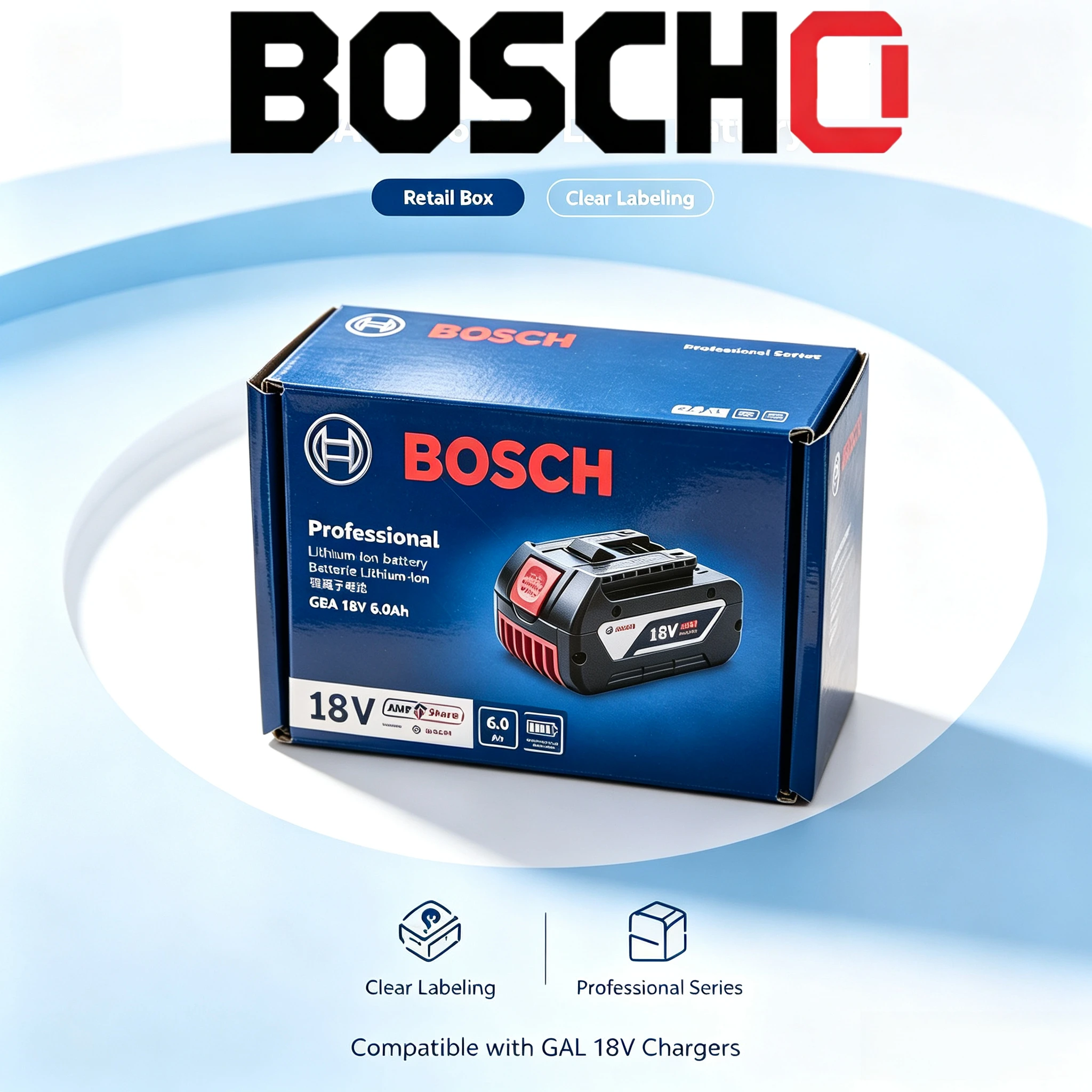 2026 100% Bosch 18V Battery,5.0Ah 6.0Ah Backup Batteries, Draadloze Professional System, BAT609 BAT618 GBA18V80 Tools+charger