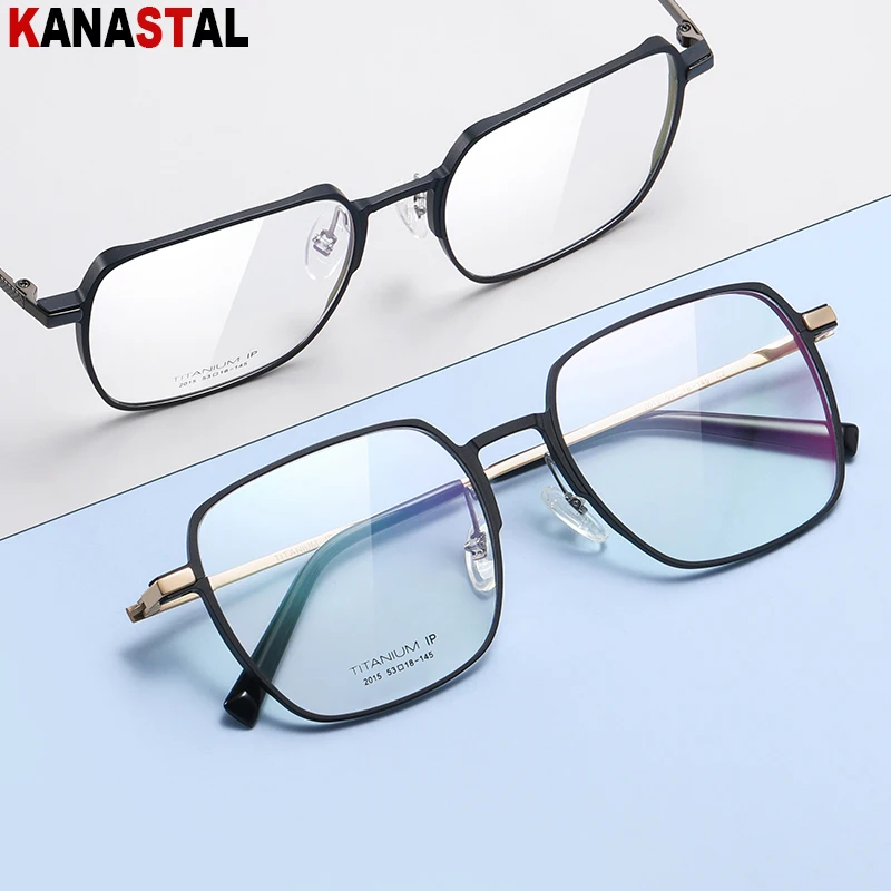 Men Optical Myopia Presbyopic Eyewear Women Blue Light Blocking CR39 Prescription Reading Glasses Pure Titanium Eyeglasses Frame image 2