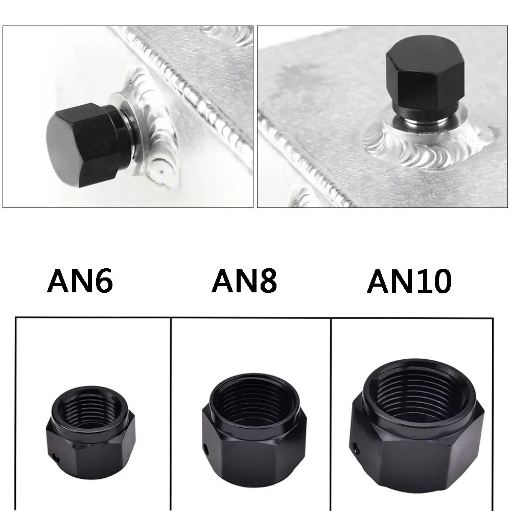 AN6 AN8 AN10 Adapter Female Flare End Cap Plug Tube Nut Hexagon Head Port Blanking Plugs Cap Lock Hose Connector Fitting