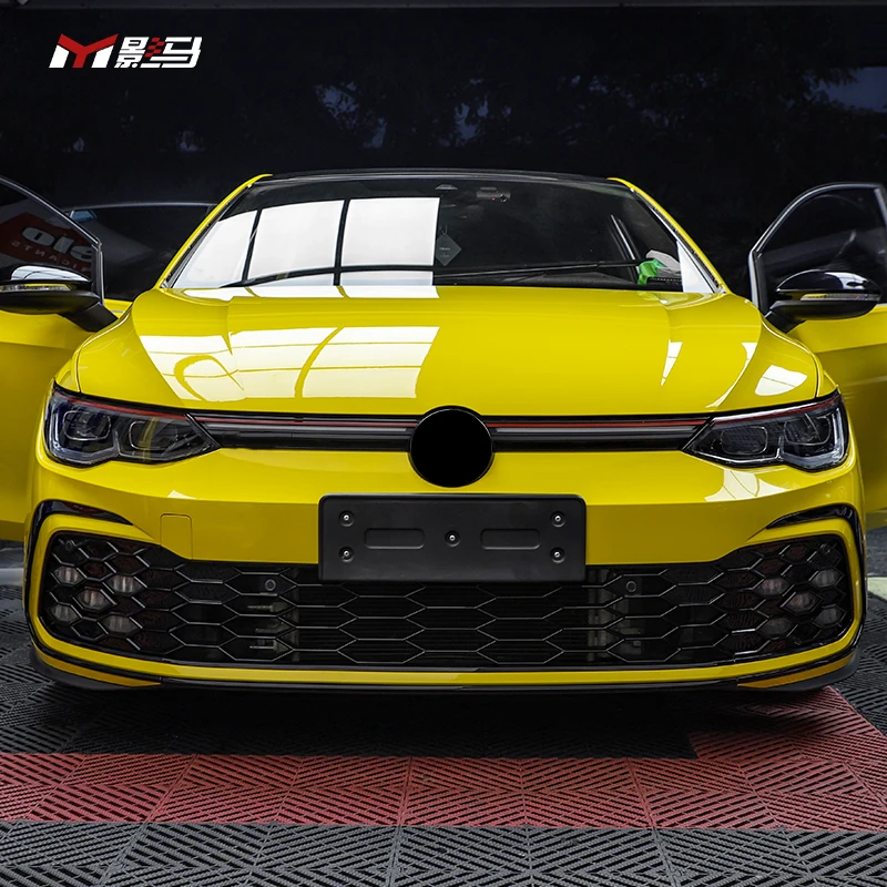 GTI style car accessories body kit Front Bumper Grill decoration sports version front grille fog lamp For vw golf 8 mk8 R-Line