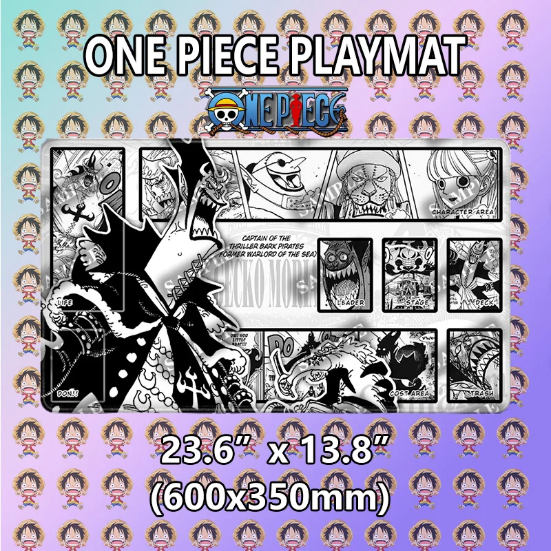 Brettspiel – One Piece OPCG Luffy Spielmatte mit genähten Kanten, individuelles One Piece Mauspad, Schreibtischzubehör für Gamer, Schreibtischunterlage