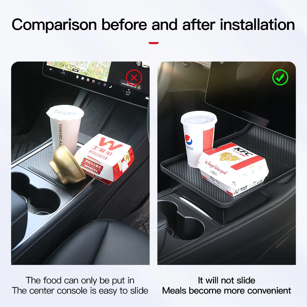 YZ For Tesla Model 3 Y 2021-2024 Dining Tray Central Control Plate Board Center Console Drink Fast Food Table Holder Accessorie