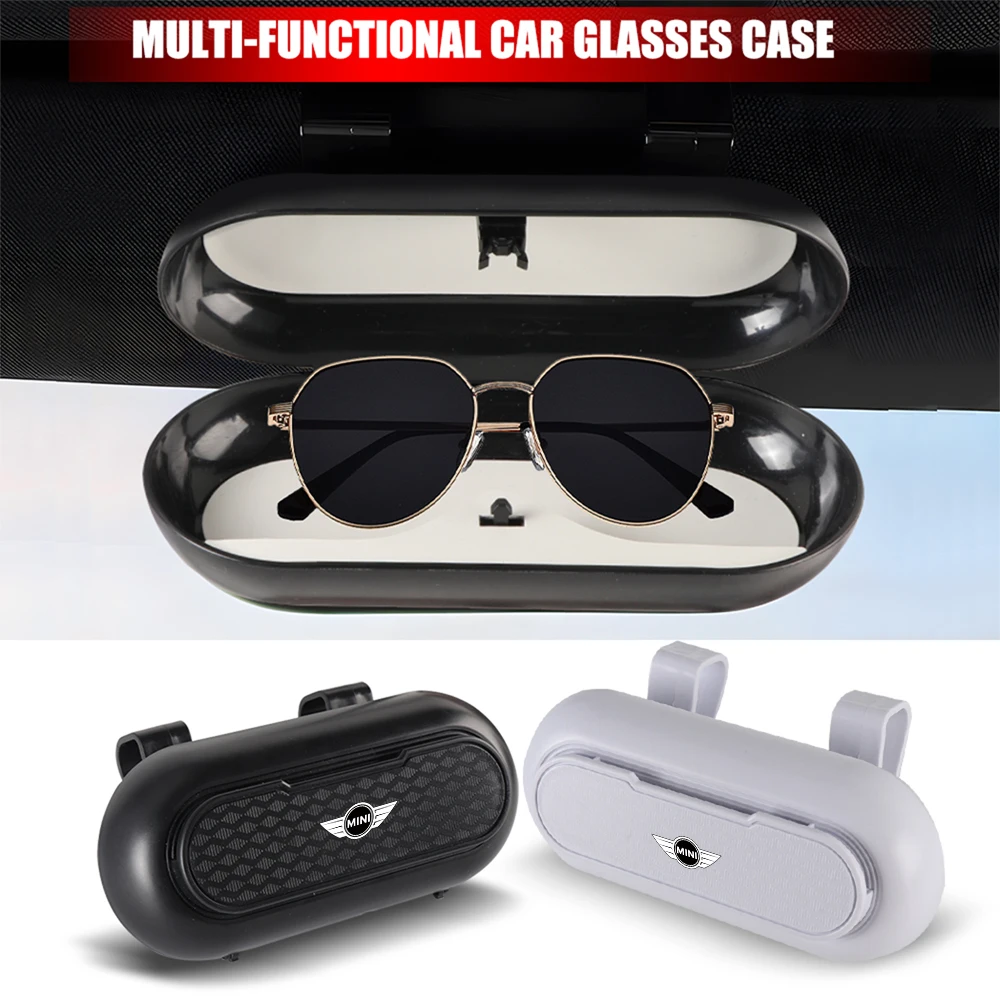 Car Sun Visor Eyeglass Card Holder Sunglasses Storage Box Case For MINI Cooper S JCW WORKS R55 R56 F55 F56 R57 R58 R59 R50 R60