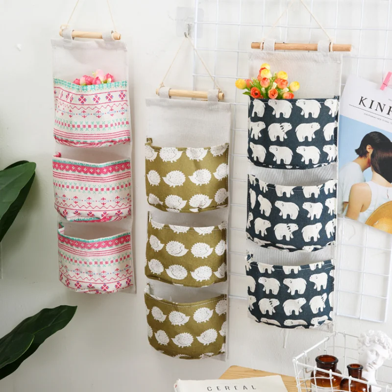 3 Grids Closet Wardrobe Hanging Organizer Storage Bag Socks Pants Wall Mounted Sundries Hanging Pouch Hang Closet Organizers New