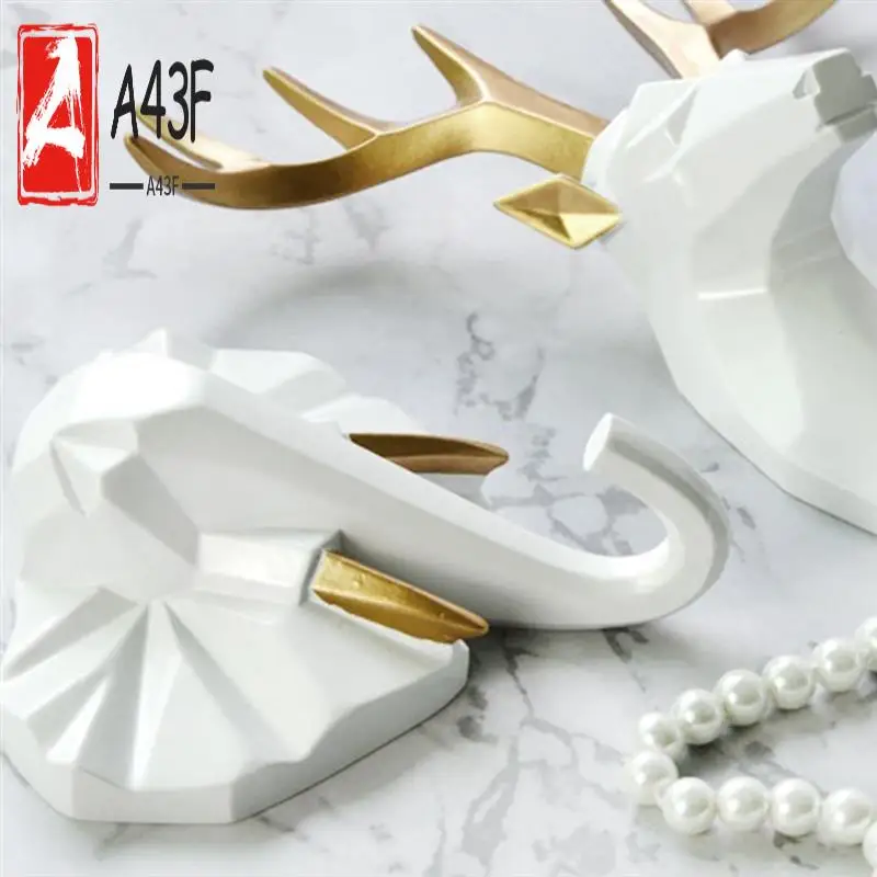 

A43F-Sturdy Animal Head Coat Hook, Hanging Coat, Hat And Key, Resin Coat Hook
