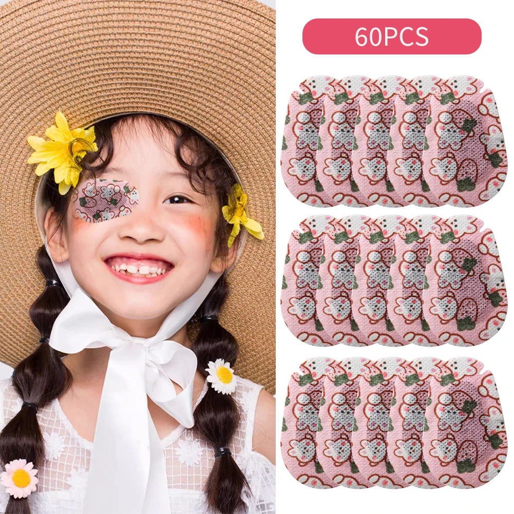 60PCS Fitting Skin Comfortable Cartoon Pattern Soft Amblyopia Training Eyeshade Children Orthoptic Corrected Eye Patches Mask