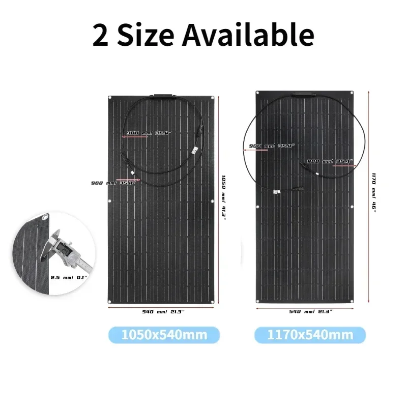 Flexible Solar Panel Kit 120 Watt PV Module 240 Watt 12V/24V Solar Cable Cell for Home Outdoor Car Boat Battery Camping Trip