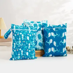 Elinfant 3PCS Portable Wet Dry Bag,Washable Reusable Waterproof Diaper Bag,Multi-functional Storage Bag
