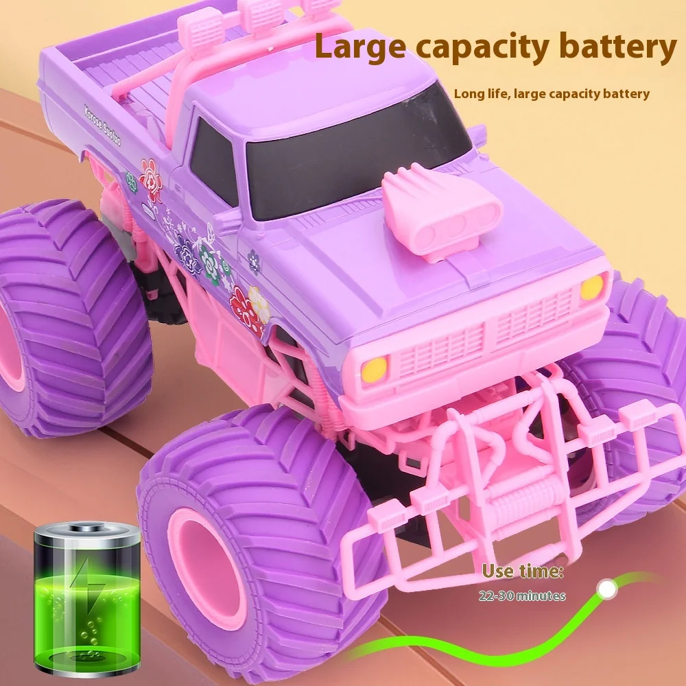 Rc Race Toy Model Off-Road Vehicles Pink Pickup Truck Electric Climbing Car Bigfoot Car Girls Remote Control Car Toys Gift