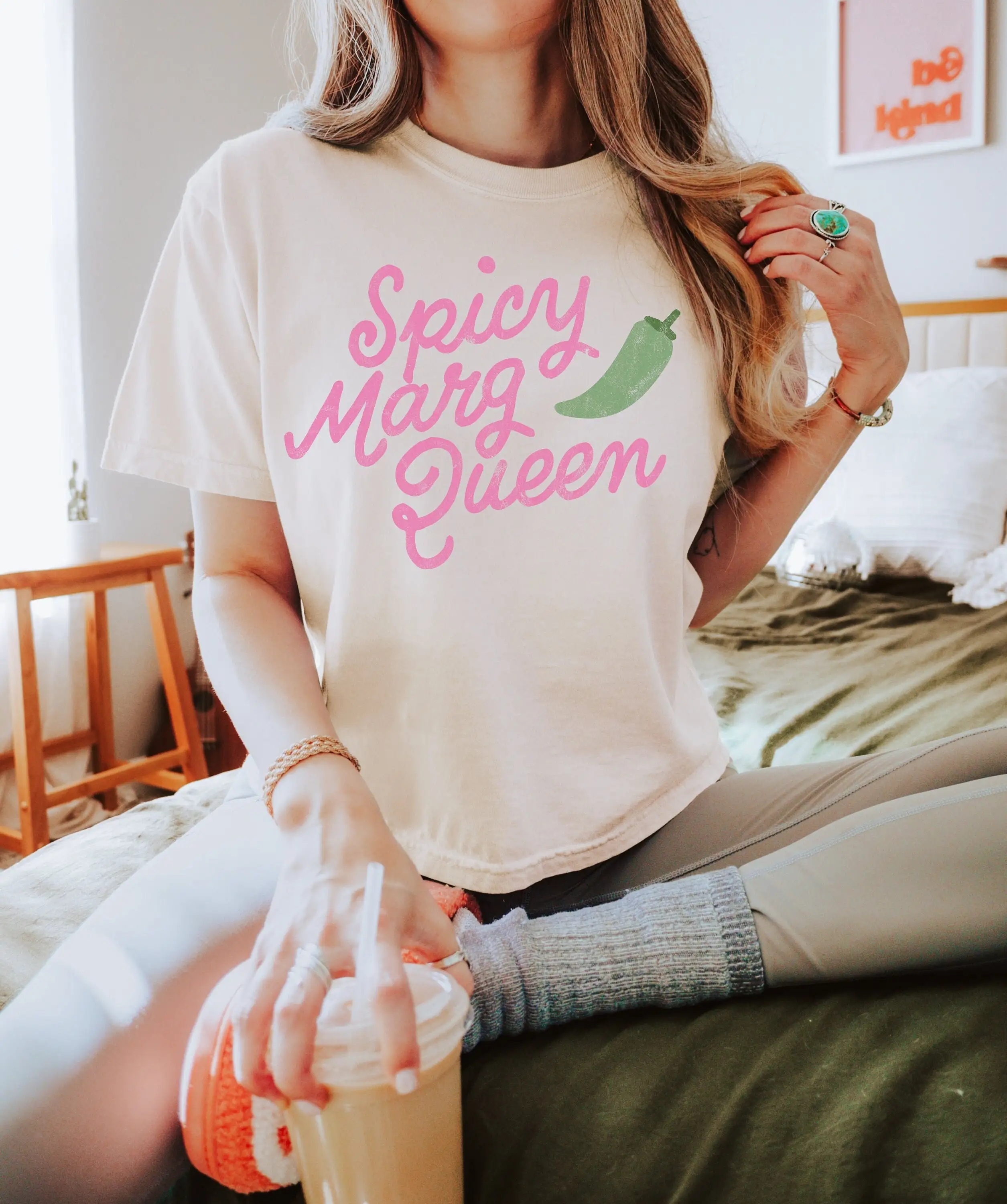 Comfort Colors Spicy Marg T Shirt Margarita Lover Crewneck Cocktail Tequila Drinking Top Cinco De Mayo Oversized