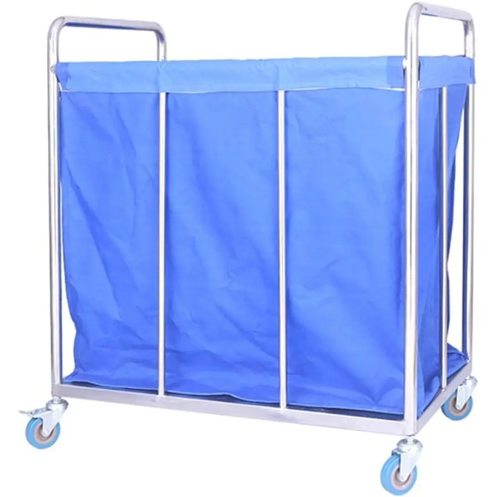 

Adjustable Storage Hand Truck, Mobile Kitchen Utility Cart, Hotel Laundry Sorting Cart with Wheels, Lobby Service Cart with Hand