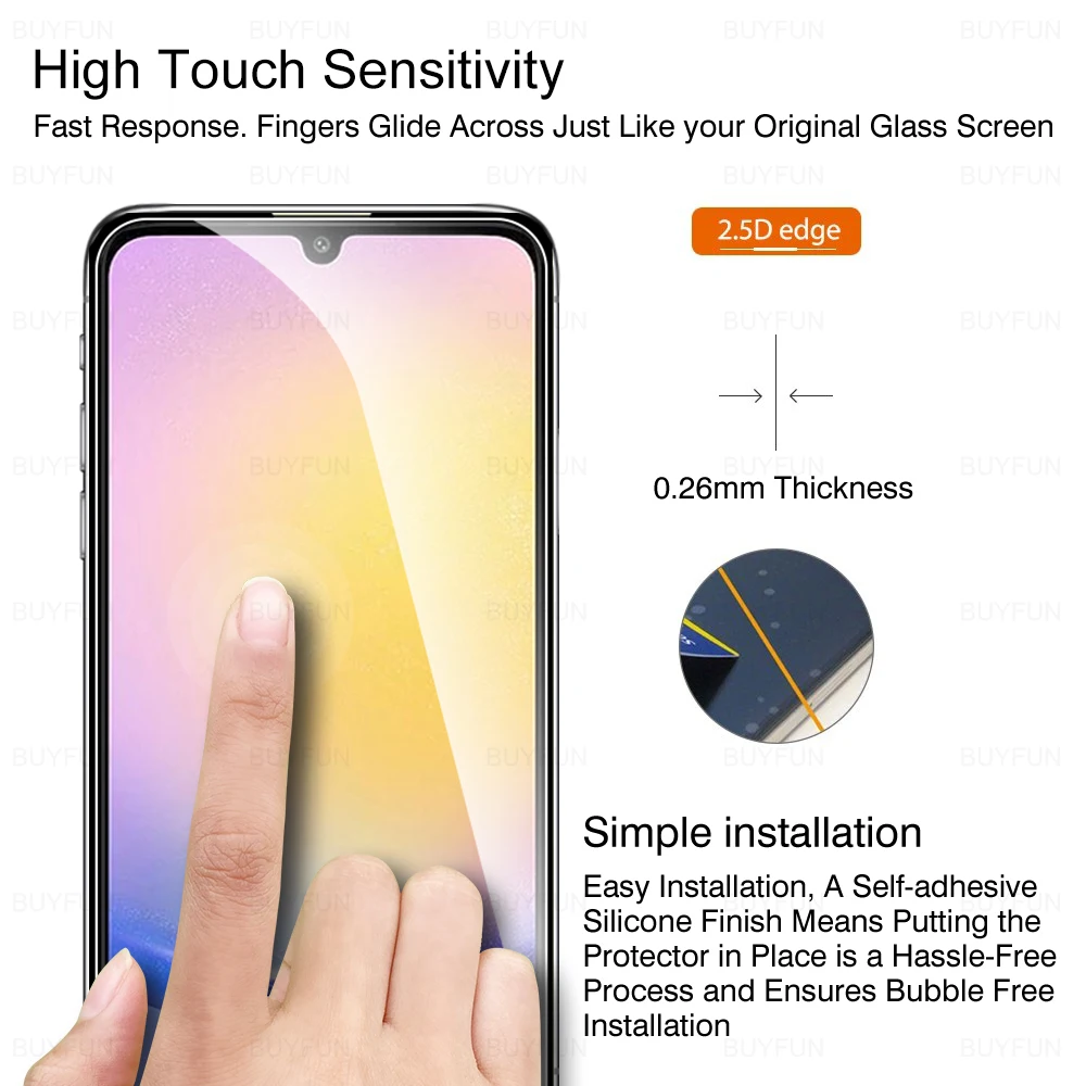 4 шт. Защитная пленка для экрана Samsung Galaxy A25 5G закаленное стекло для Samsung A25 A 25 25A SamsungA25 SM-A256B 6,5 дюйма