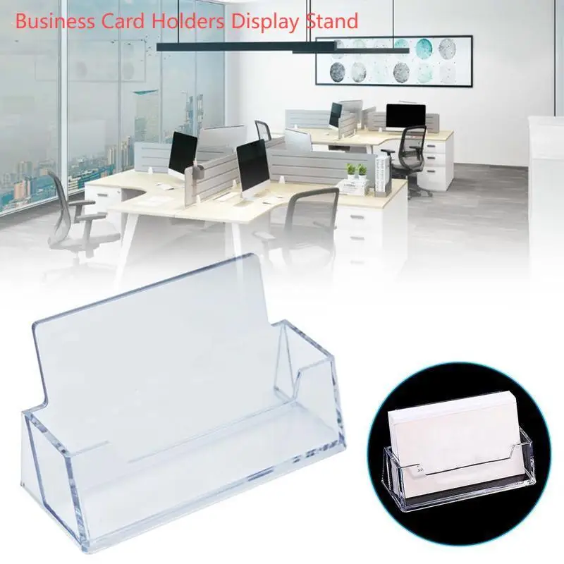 Business Card Case Business Card Holders Display Stands Card Case Box Desktop Office Transparent Shelf Box Storage 1pc