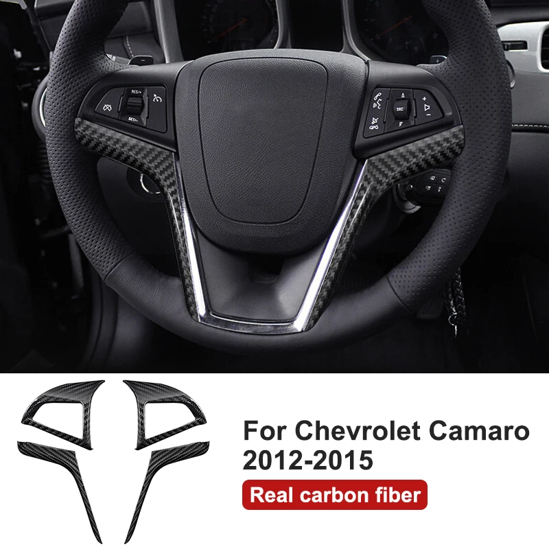 

For Chevrolet Camaro 2012-2015 Car Steering Wheel Control Panel Cover Decorative Sticker Carbon Fiber Modification Accessories