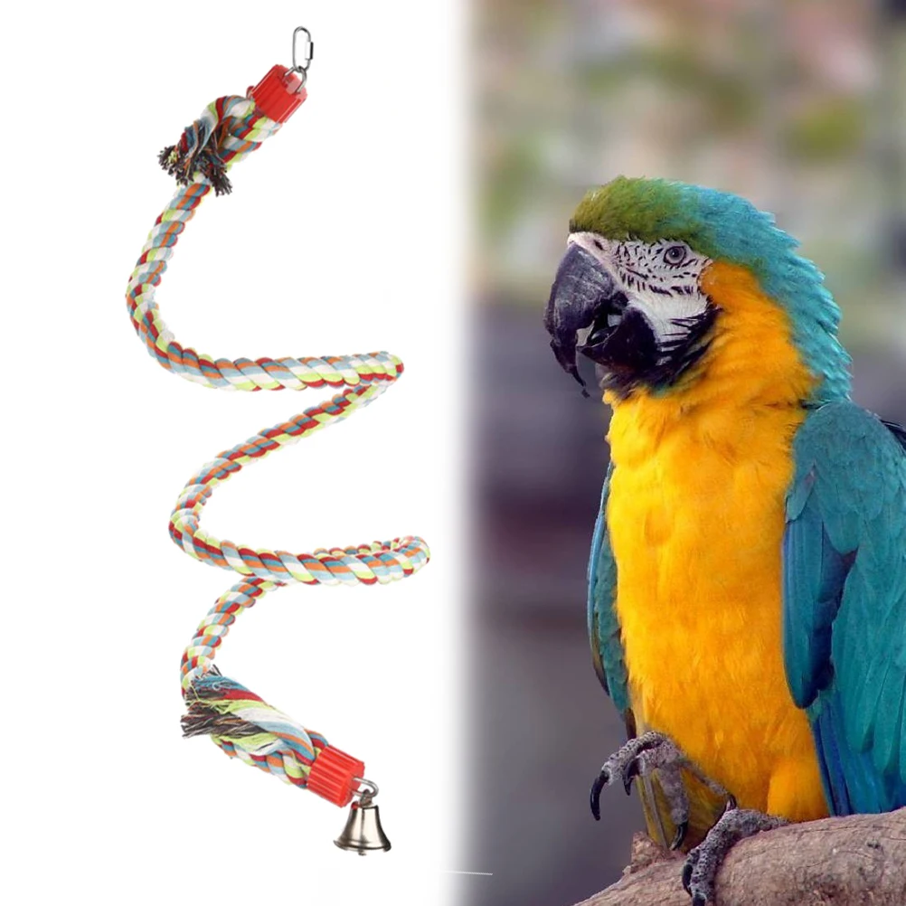 

Parrot Climbing Rope Durable Bird Toys Swing Perch Chew for Birds Colorful Training Explore