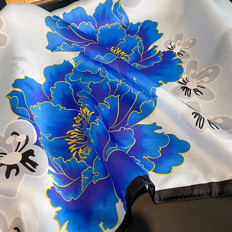 Frauen reine Seide Schal quadratischen Hals Kopftuch Bandana weibliche Blumen Haar bänder Luxus kleine echte Seide Satin Schals