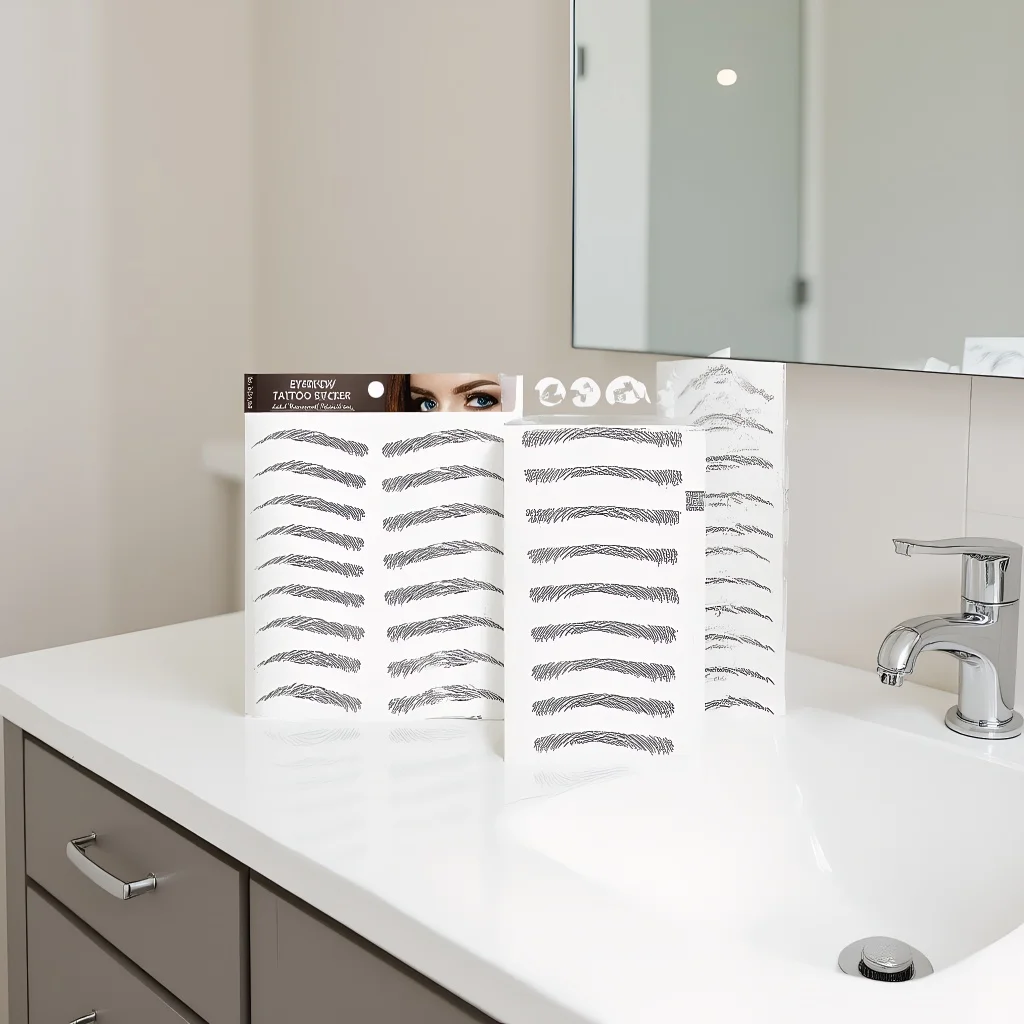 

​ ​ Набор водонепроницаемых наклеек для бровей — естественный эффект 6D для тонких/выщищенных бровей (9 пар) ​ ​