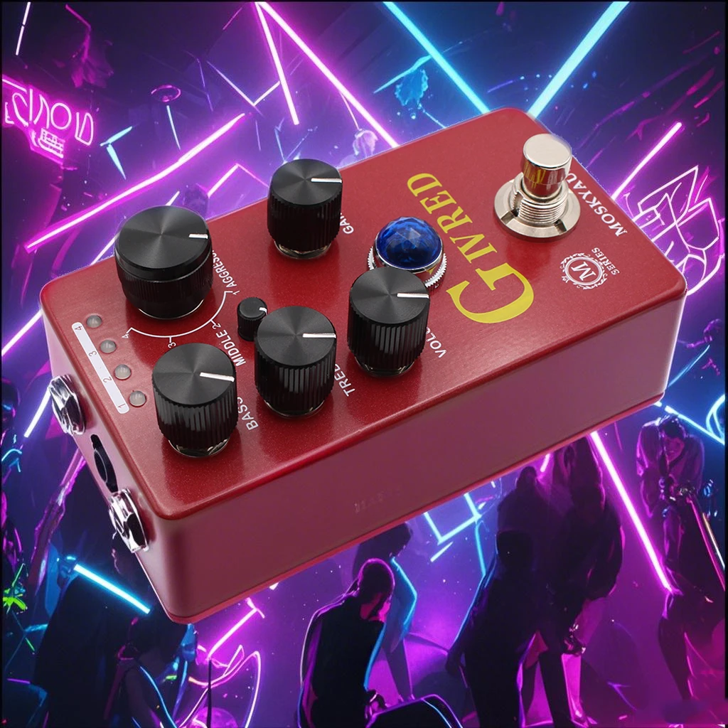 MOSKYaudio Guitar Bass Effect Pedal With True Bypass G IV RED Four Models Preamp/Overdrive/Distortion Purple Channel Pedal