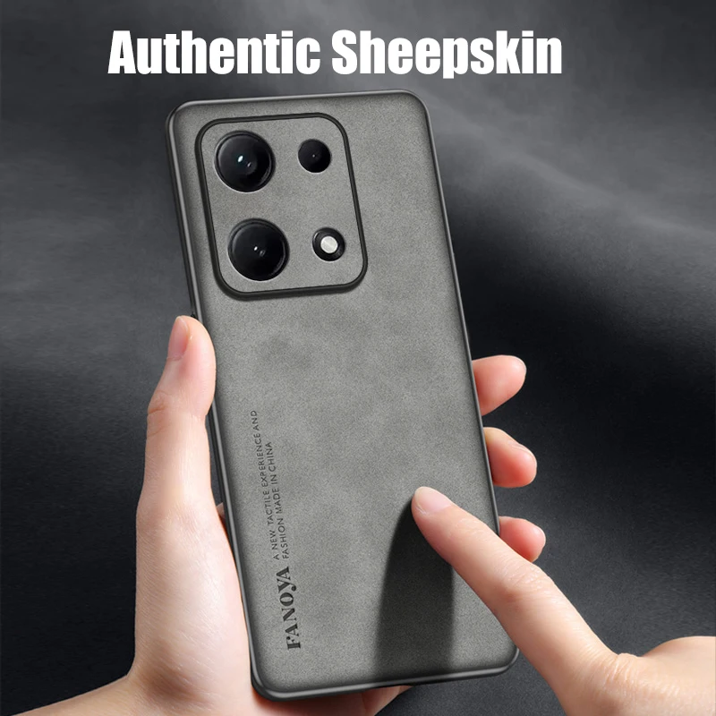Чехол для Xiaomi Redmi Note 14S, мягкая рамка из ТПУ, овчина, кожа, задняя часть, чехол для Note 14 Pro + 5G 14 Pro, защитный противоударный чехол