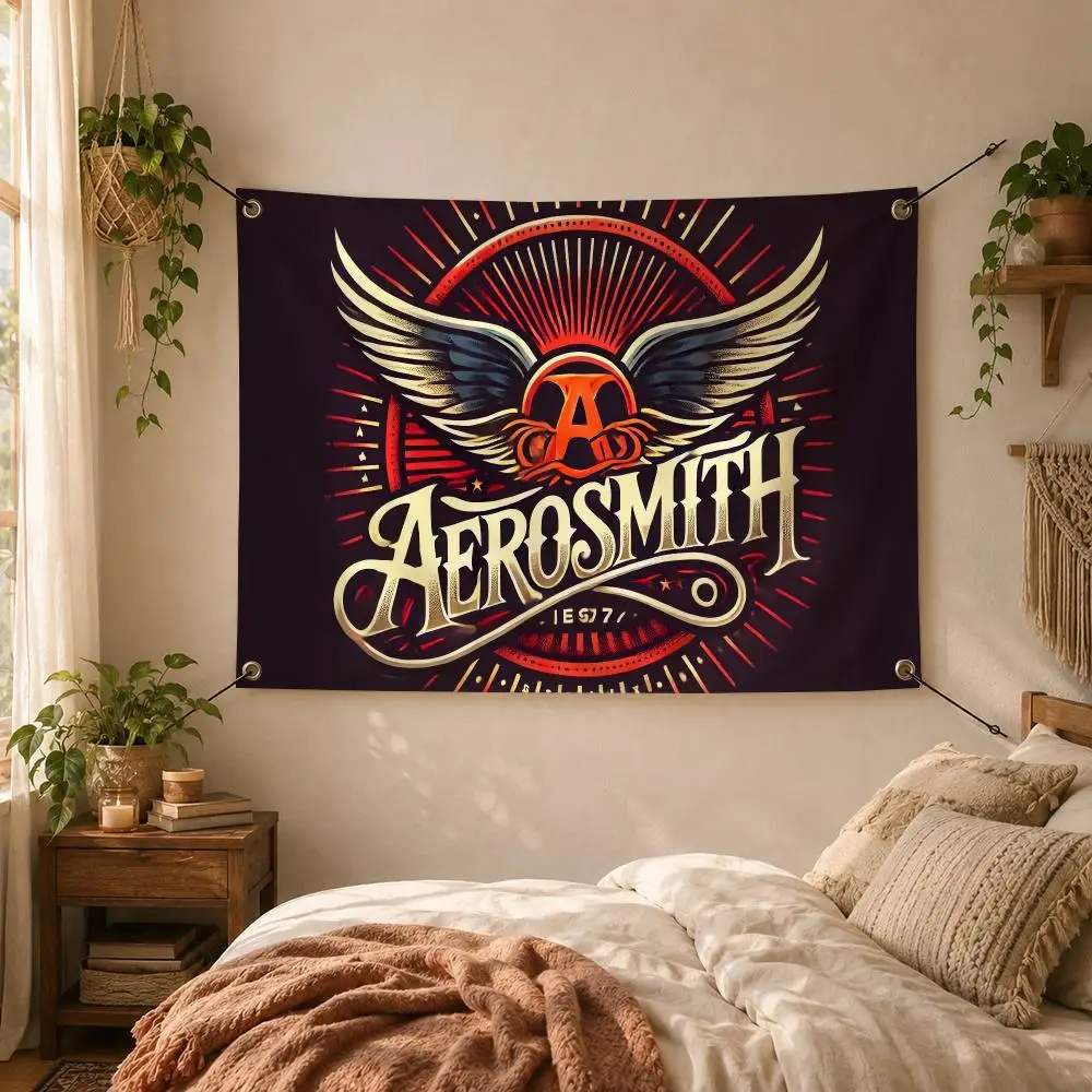 Band A-Aerosmith Flags Decorative Flag Banner for Outdoor Garden Yard Camping Party Home Wall Hanging Decor