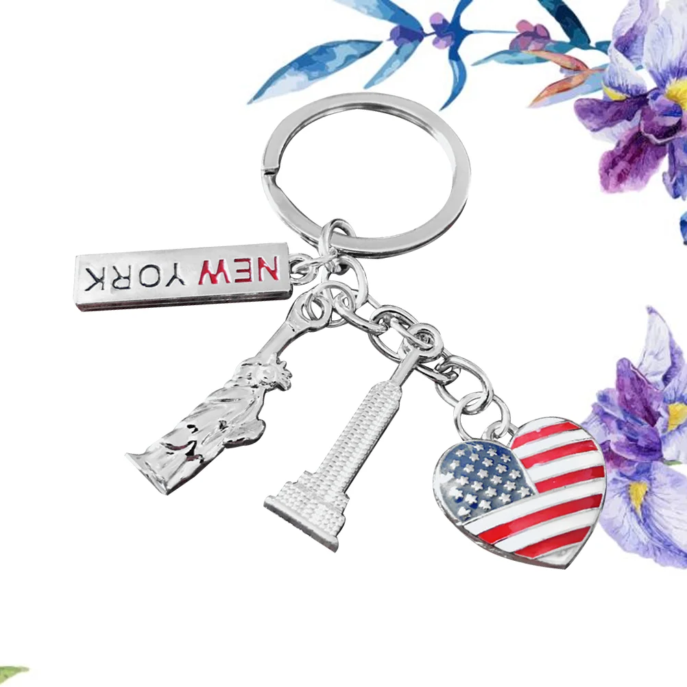 American Independence Day Keychain Metal USA Patriotic Key Office Keys ganizer Statue of Liberty Key Holder Gift