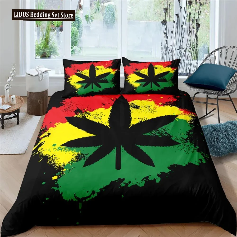 

Colourful Maple Leaf Bedding Set Polyester Duvet Cover Home Textile Single/Twin/Double/Full/Queen/UK King/AU King/US King Size