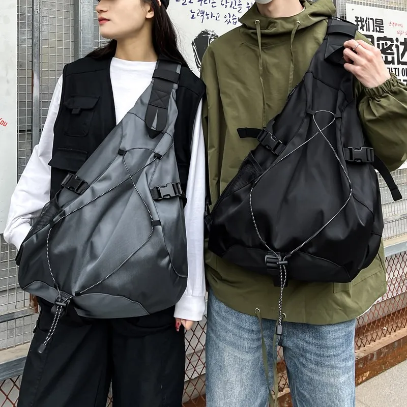 Large Capacity Travel Crossbody Bags for Men High Quality Nylon Storage Chest Pack Hip Hop Trendy Shoulder Bag Male Wholesale