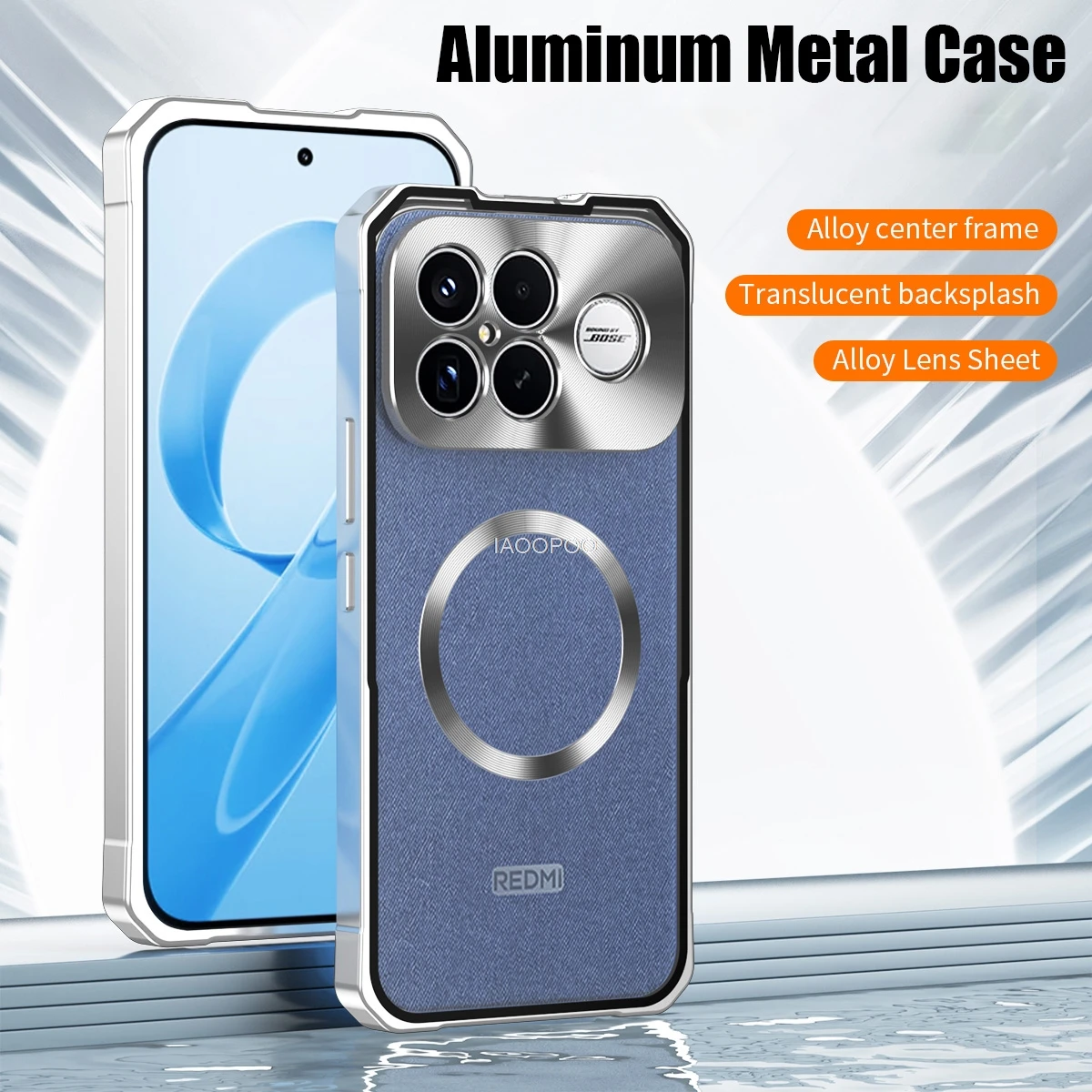 Aluminium-Metallrahmen-PC-Rückgehäuse für POCO F8 Ultra F8 Pro X8 Pro Max mit magnetischem kabellosen Laden.
