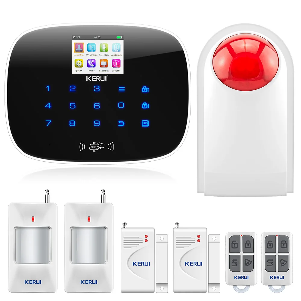 KERUI G193 2G/3G GSM Alarm System Wireless Home Appliance Touch Keypad APP Remote Control Motion Sensor Detector