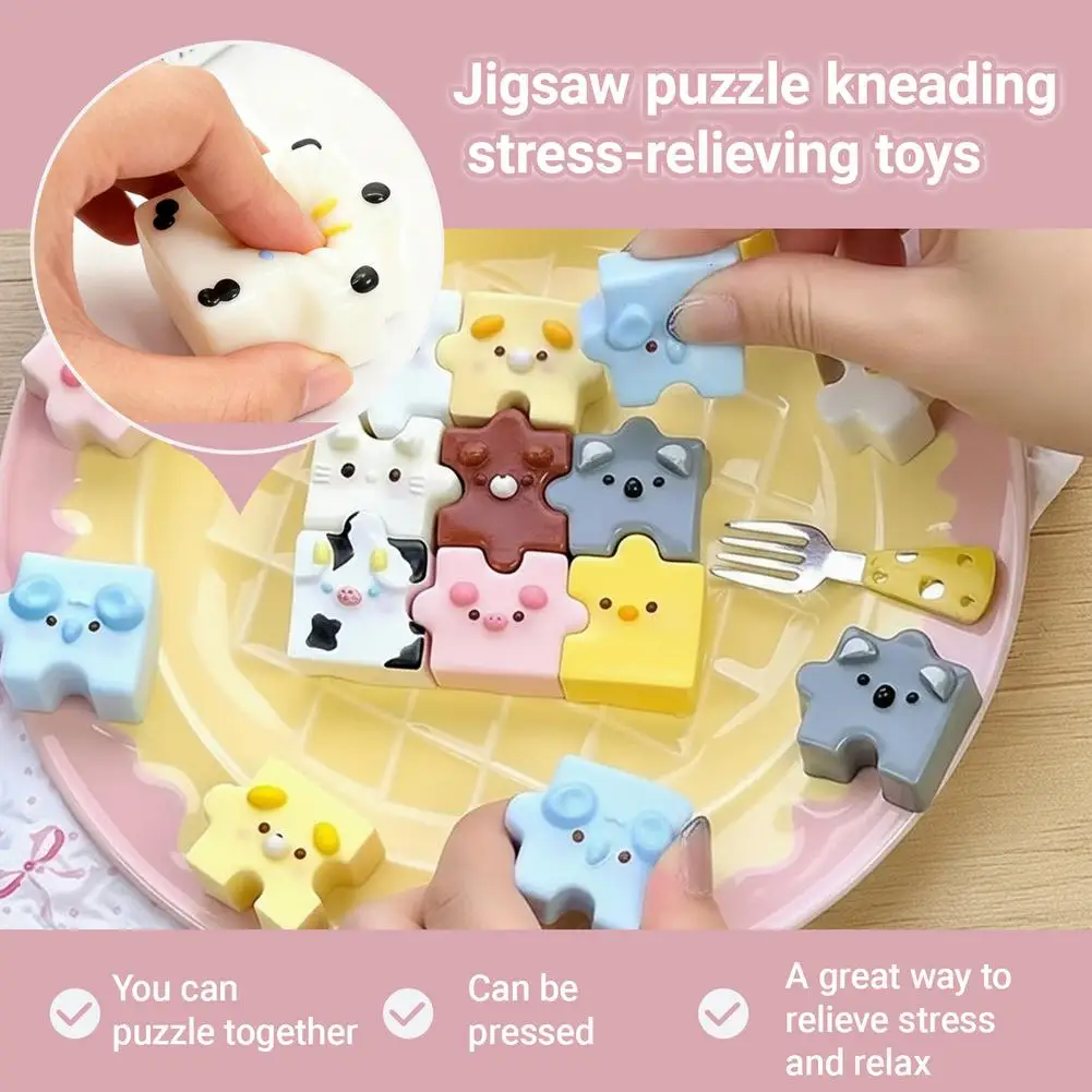 Novo Conjunto de Quebra-Cabeças de Silicone 9 Peças: Brinquedo Anti-Estresse de Comida de Animais de Estimação Fofos para Crianças, Lançamento 2026