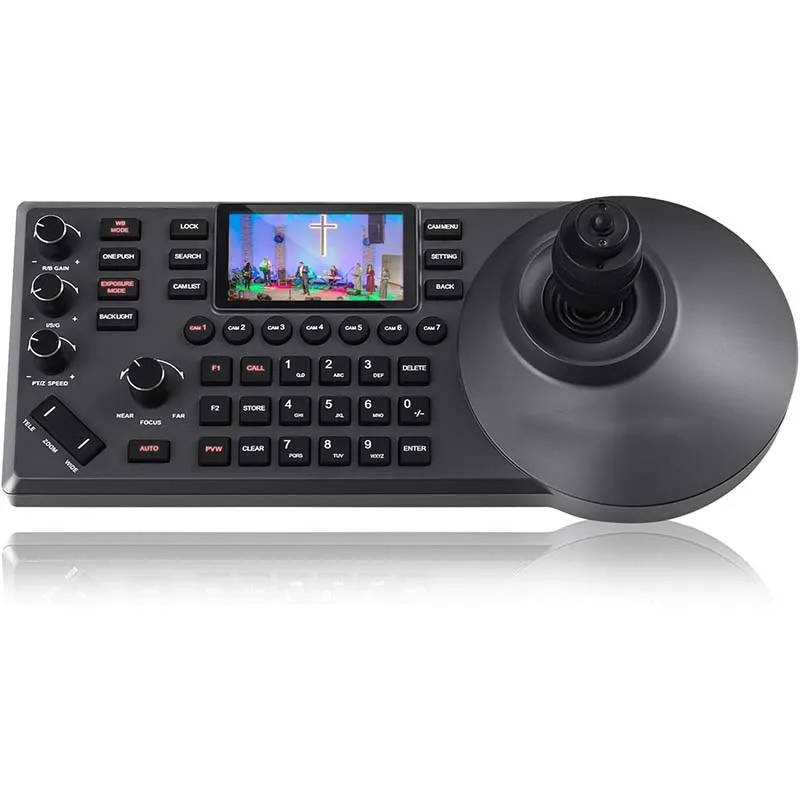 MOVMAGIC K20 PTZ Keyboard Support 1000 Cameras ONVIF VISCA PELCO 8-Ch Tally for Studio Broadcast