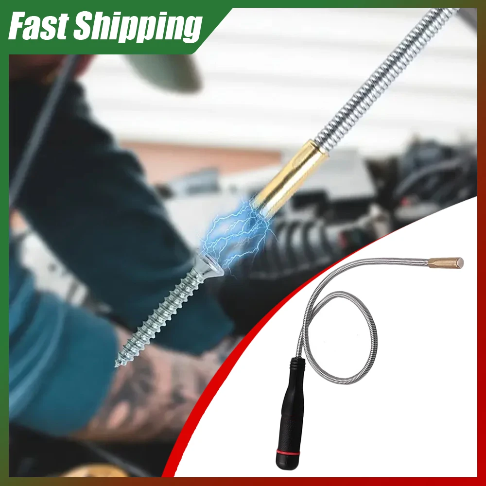 

1pc Car 550mm Flexible Bendable Gap Handle Suction Bar Grabber Magnetic Foldable Repair Pick Up Tool Replaceable Accessories