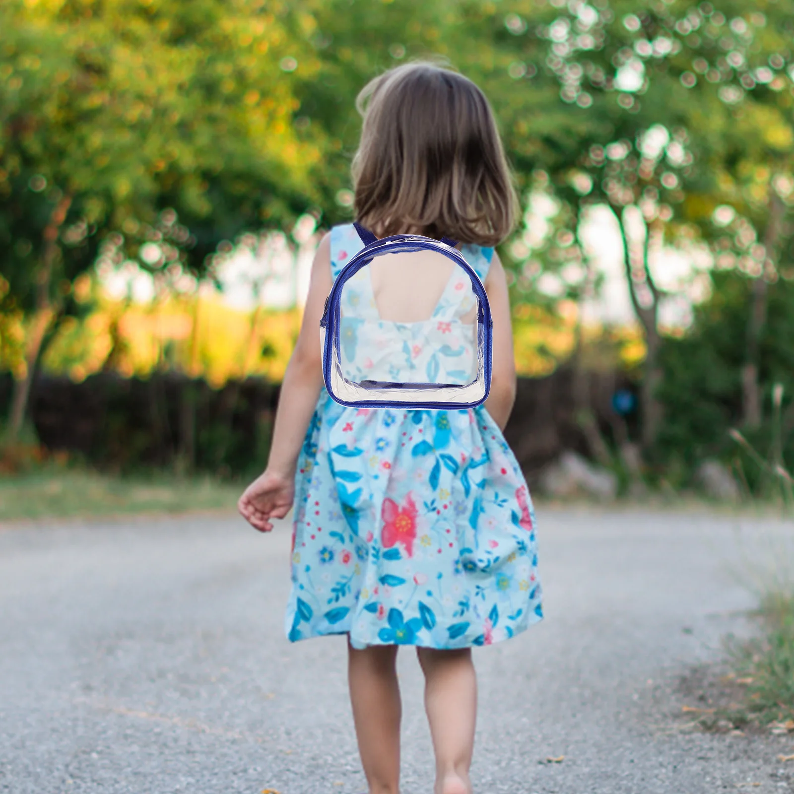 

Summer Beach PVC Backpack 26x25x12cm Blue Clear Bags Heavy Duty Travel Festival Mini Clear Backpack Mini Backpacks