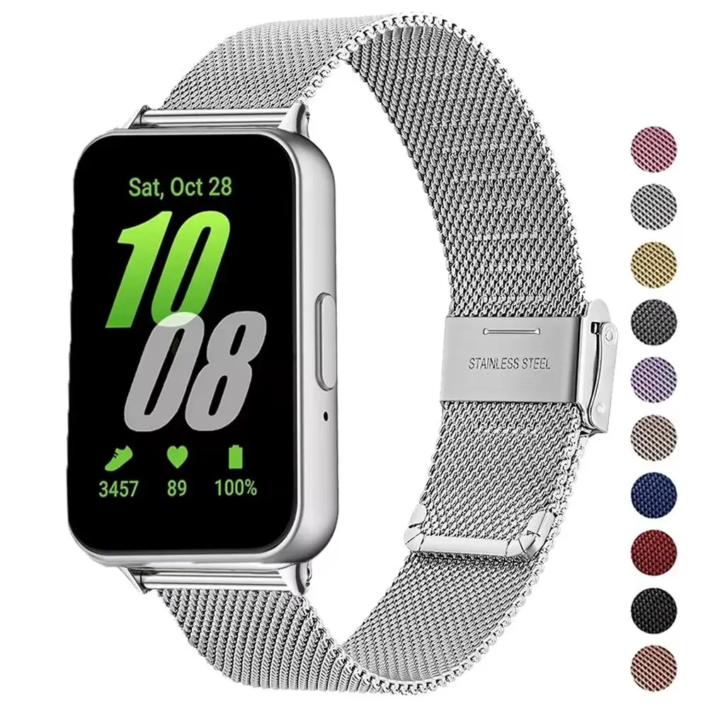 Stainless Steel Strap for Samsung Galaxy Fit 3 Smartwatch Strap Metal Loop Bracelet Watchband for Galaxy Fit3 Replacement Correa - Image 2