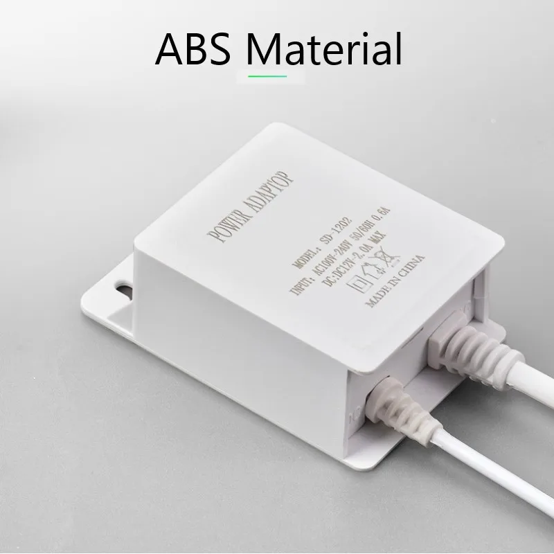 Waterproof Outdoor Power Adapter Converter 100V-240V AC to 12V DC, US EU Plug, for Europe Supply Charger