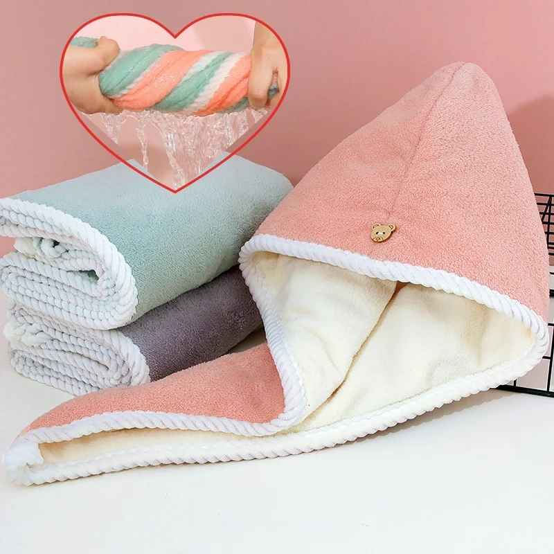 1PC Women's Long Hair Quick-Dry Microfiber Towel Soft Shower Cap Bath Hat for Hair Protection