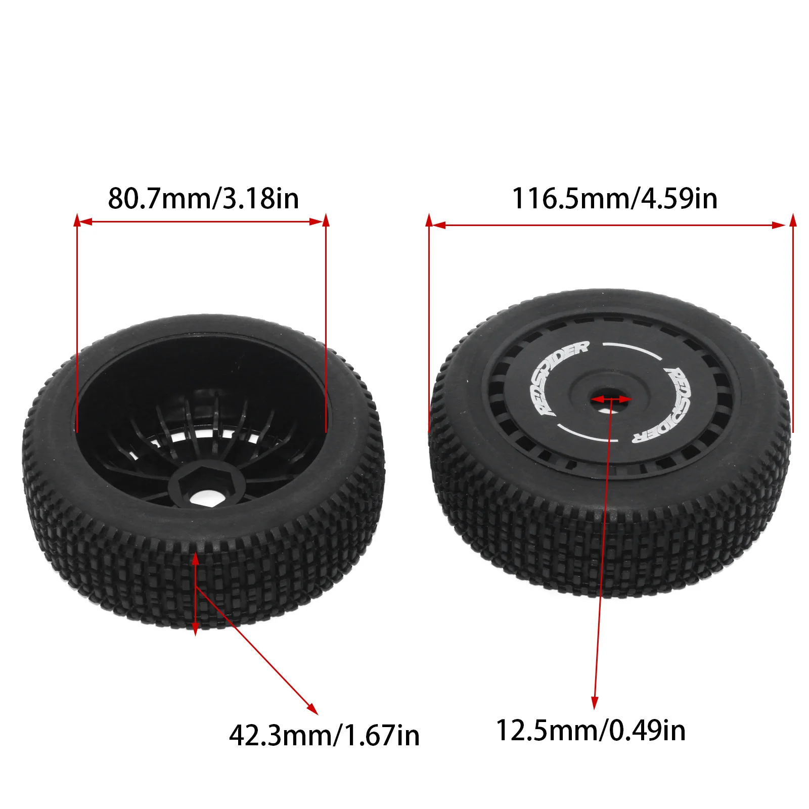 Комплект из 4 автомобильных шин с радиоуправлением, шестигранная муфта 17 мм, износостойкая резиновая кожа шин, подходит для Arrma Talion 6S, Typhon 3S/6S Blx, Redcat, Team Losi, Hpi, Kyosho, Hobao