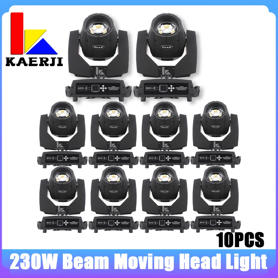 No Tax NEW OF 10Pcs Professional DJ Light 230W Beam Moving Head Light High Definition Lens Big Beam Stage Light DMX Fixture