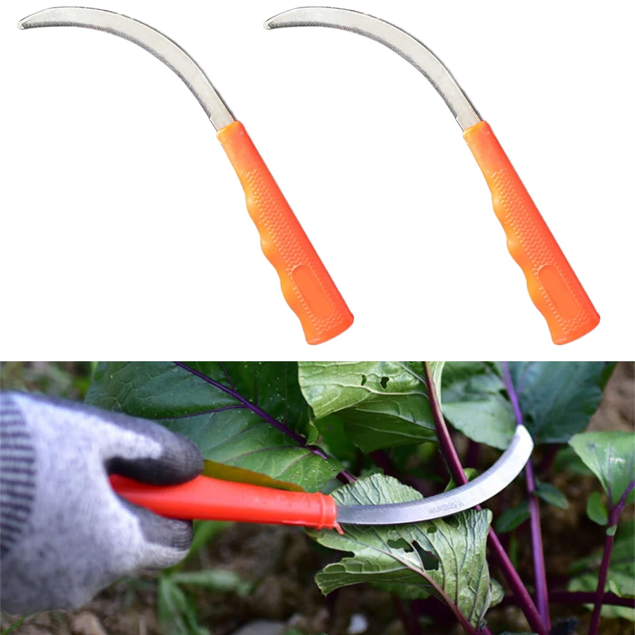 

10 шт., коса из нержавеющей стали, сельскохозяйственный инструмент с зубцами для удаления сорняков и урожая, небольшой резак для зерна, убийца сорняков