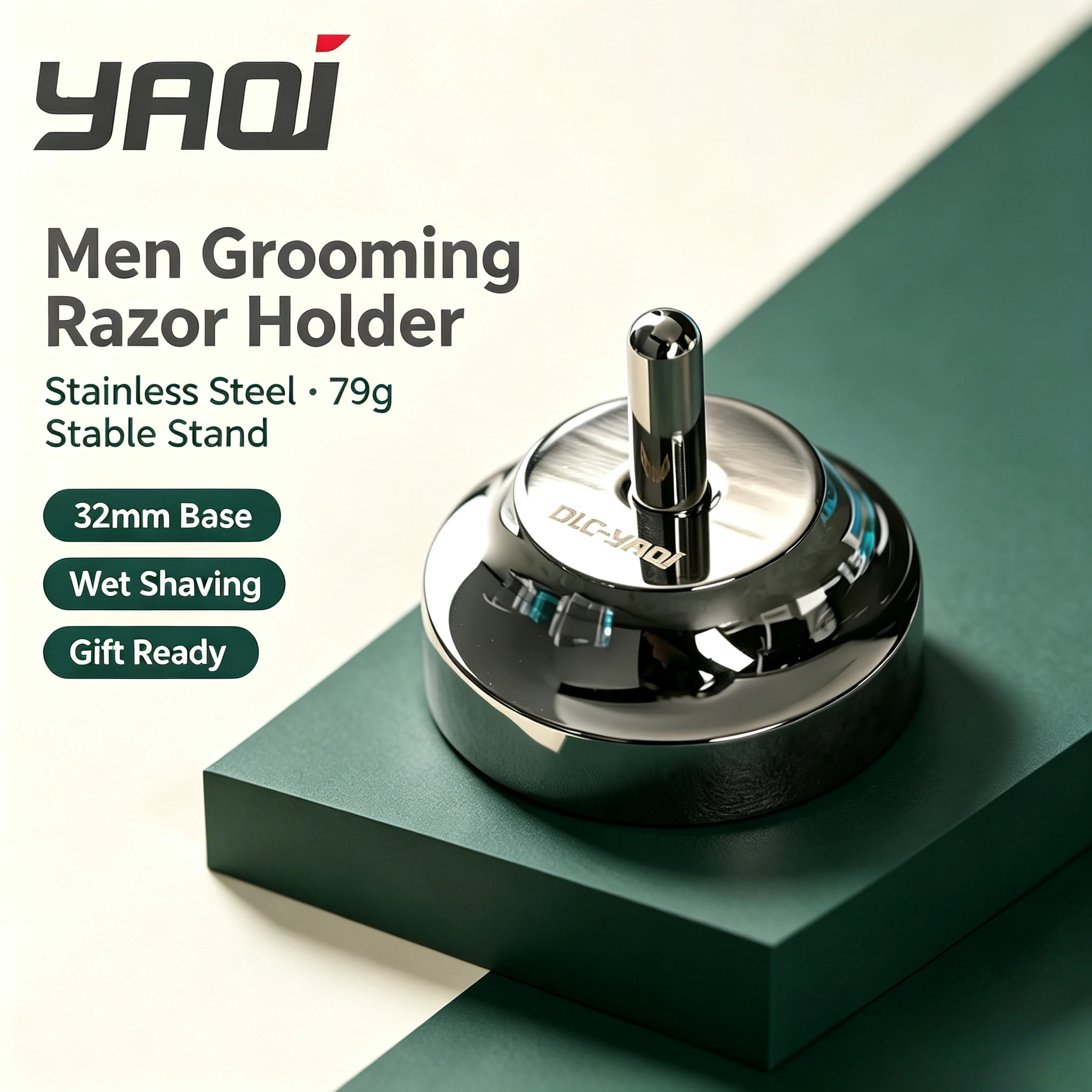 2026 YAQI Stainless Steel Men's Shaving Razor Holder Stand - Premium Quality Razor Base for Safety Razors
