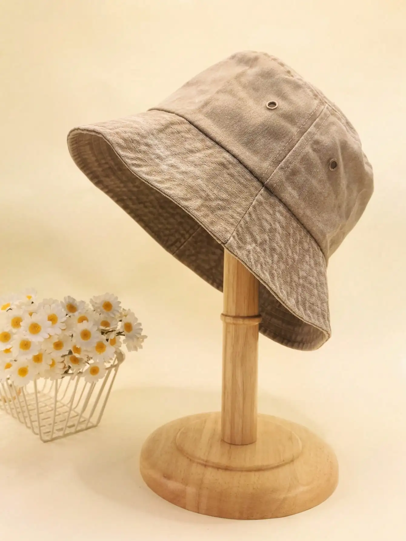 1pc Women Solid Color Washed Bucket Hat, Foldable Distressed Fishing Cap  For Outdoor Sunshade, Unisex Style, Suitable For Daily - AliExpress  200000297