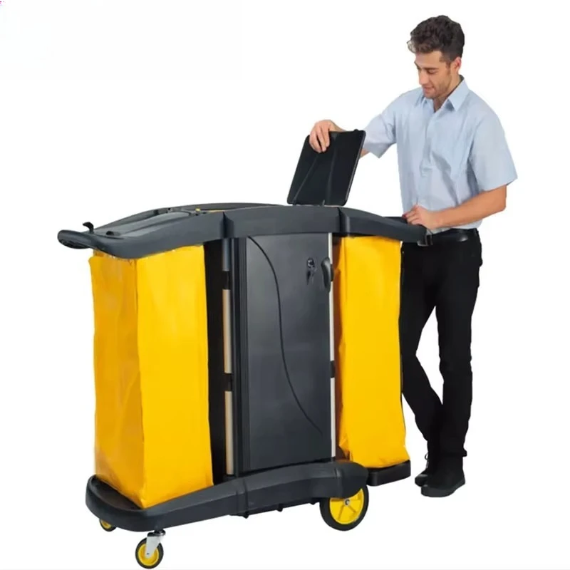

Housekeeping Carts Trolley Service Cart with Wheels Large Capacity
