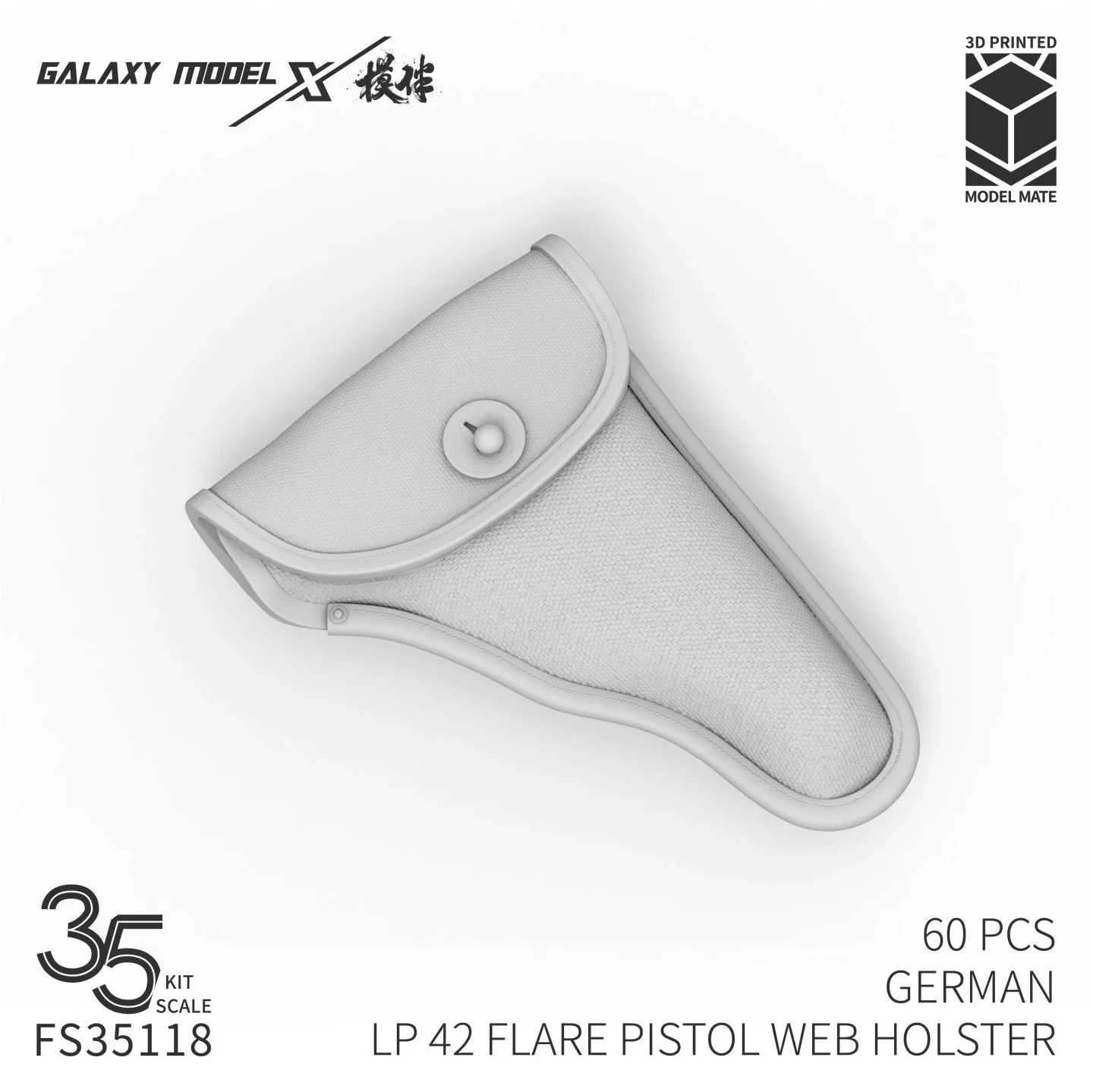 Galaxy FS35118 1/35 German Leuchtpistole 42 Canvas Holster 3D Printed Resin Detail Part for Military Diorama Hobby Craft