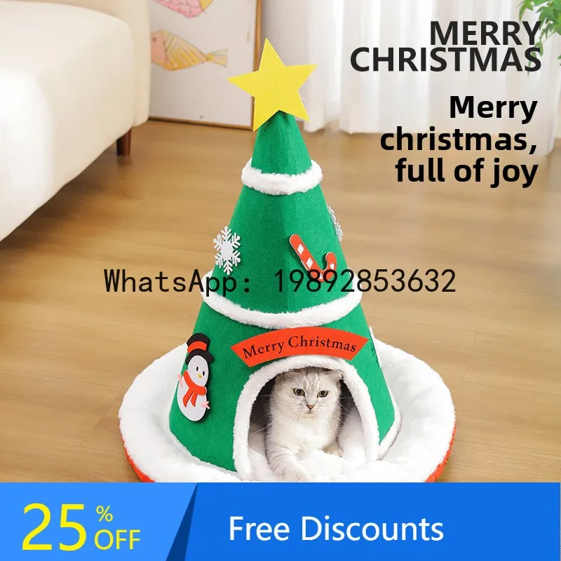 

YFY Winter Warm All-Season Dog Bed Removable DIY Christmas