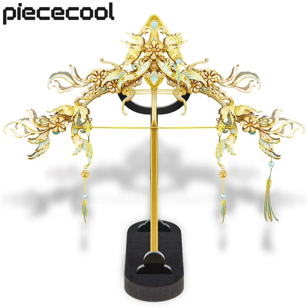 Piececool 3D Metal Puzzles Bow Hairpin Assembly Model Kits Creative DIY Toys Jigsaw Sets for Collection New Year Gift