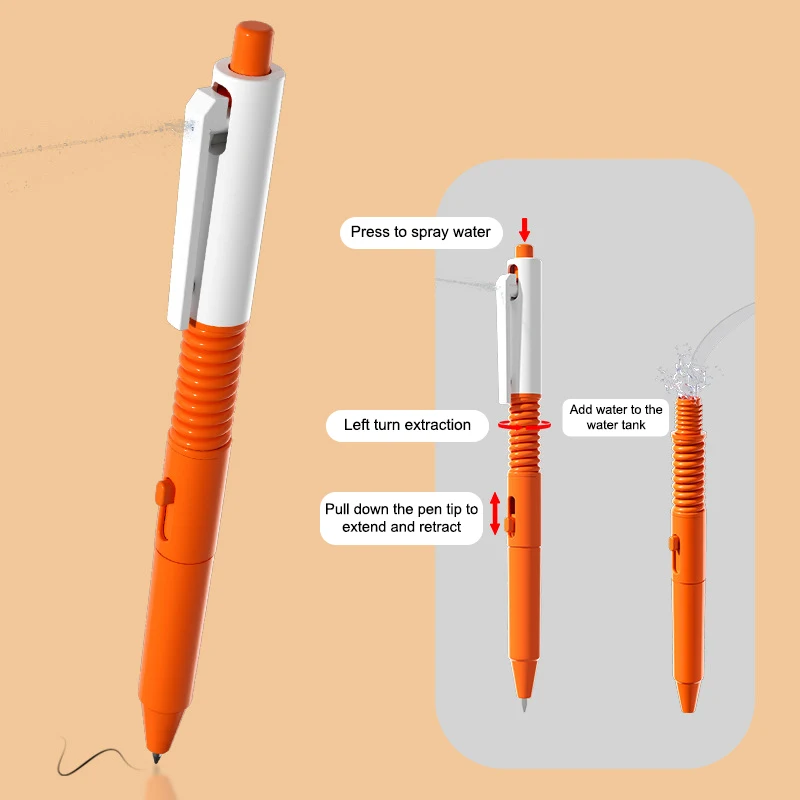 ปากกาลูกลื่นแปลกล้อเลียนสเปรย์บีบอัดฟังก์ชั่นปากกาลายเซ็น Campus prank สเปรย์สามารถเขียนปากกาของเล่นเด็กของขวัญ